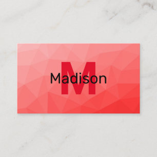 Carte De Visite Motif de maille géométrique à dégradé rouge Monogr