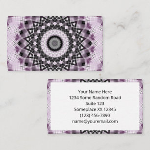 Carte De Visite Motif de mandala géométrique violet et noir