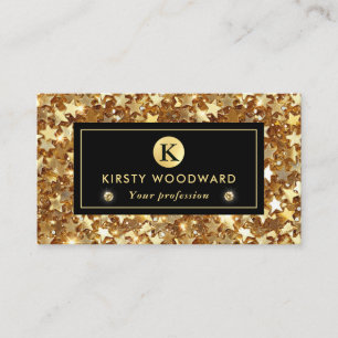 Carte De Visite Motif de paillettes d'étoiles en glitter doré