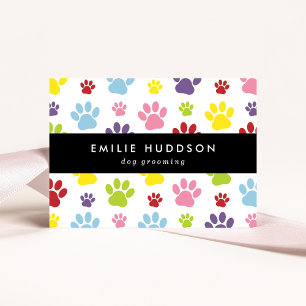 Carte De Visite Motif De Pâtes, Groomer De Chiens, Marcheur De Chi