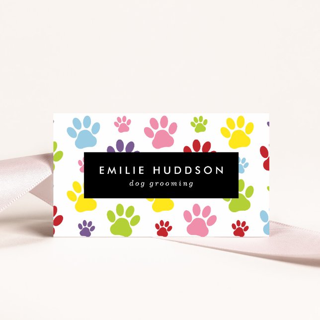 Carte De Visite Motif De Pâtes, Groomer De Chiens, Marcheur De Chi (Créateur téléchargé)