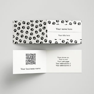 Carte De Visite Motif de pattes, Pattes de chien, Pattes de chat, 
