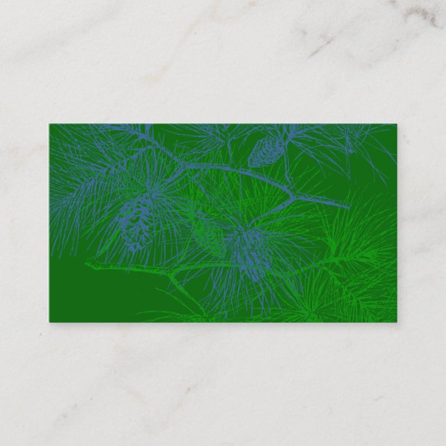 Carte de visite Motif de pin bleu vert (Devant)