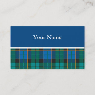 Carte De Visite Motif de plaids de tartan - vert bleu traditionnel