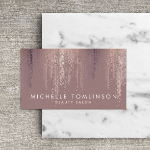 Carte De Visite Motif de pluie Luxe Rose Gold Confetti
