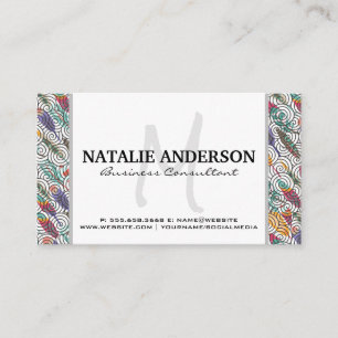 Carte De Visite Motif de plumes et de tourbillons