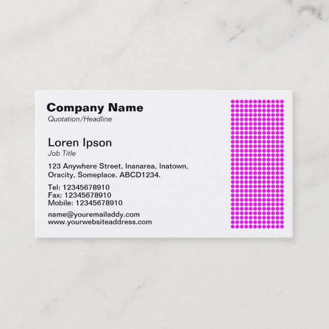 Carte De Visite Motif de point - Magenta (Devant)