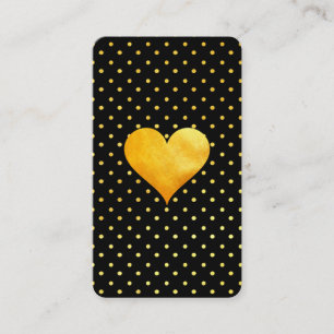 Carte De Visite Motif de point Polka Coeur Or Cutesy