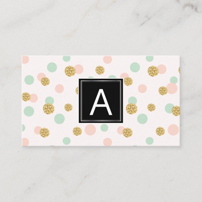 Carte De Visite Motif de point Polka parties scintillant (Devant)