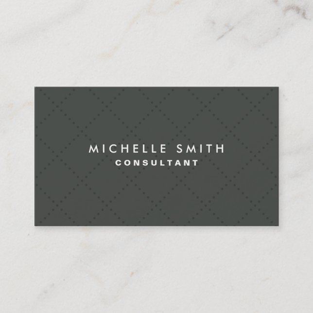 Carte De Visite Motif de point simple vert élégant professionnel (Devant)