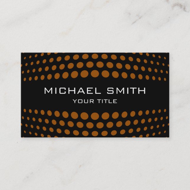 Carte De Visite Motif de points Polka Brown professionnel (Devant)