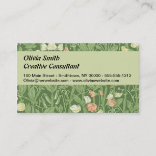 Carte De Visite Motif de pois de senteur William Morris, botanique