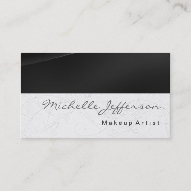 Carte de visite Motif de script de maquillage (Devant)