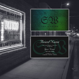 Carte De Visite Motif de serpent noir Turquoise dégradé vert Mon