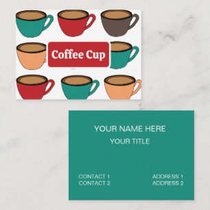 Carte De Visite Motif de tasse à café coloré