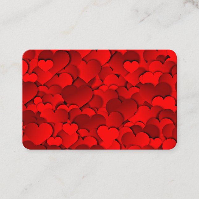Carte De Visite Motif de texture en forme de cœur rouge Texte pers (Devant)