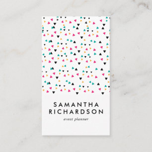 Carte de visite Motif de triangle coloré Confetti