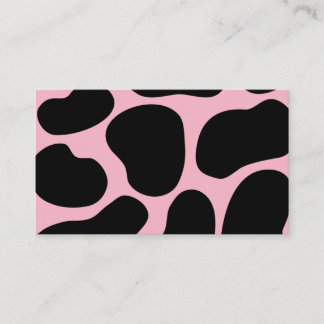Carte De Visite Motif de vache dans le rose et le noir