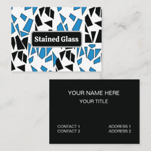 Carte De Visite Motif de verre coloré bleu noir
