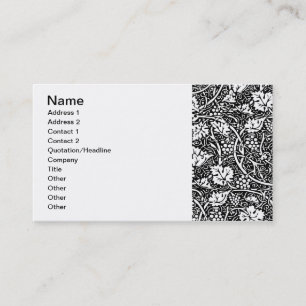 Carte De Visite Motif de vigne de raisin noir et blanc de William