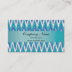 Carte De Visite Motif de zigzag d'iKat de Teal et d'améthyste