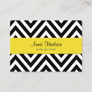 Carte De Visite Motif de zigzag, motif de Chevron - noir blanc