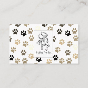 Carte De Visite Motif d'empreinte de patte de chien Spa de toilett