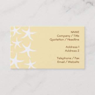 Carte De Visite Motif des étoiles de mer dans le blanc et le jaune