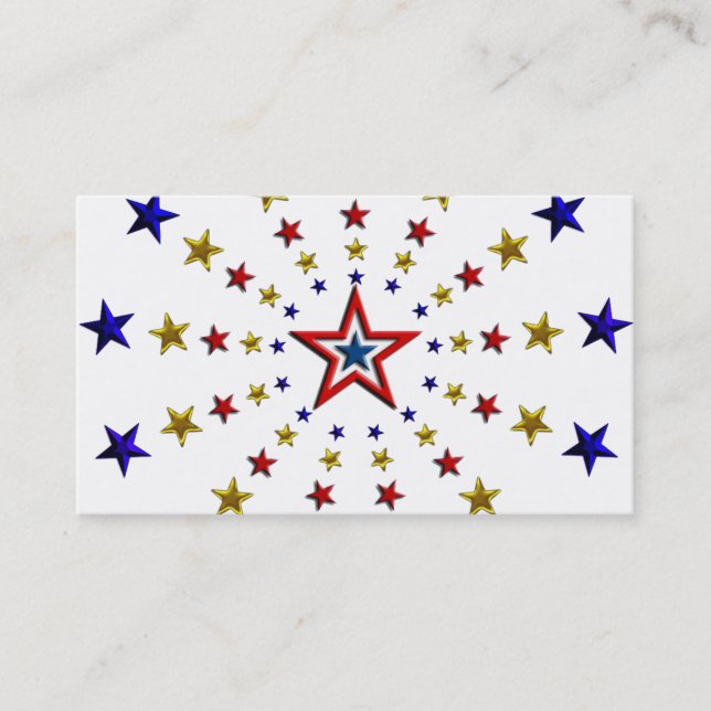 Carte De Visite Motif des étoiles patriotiques (Devant)