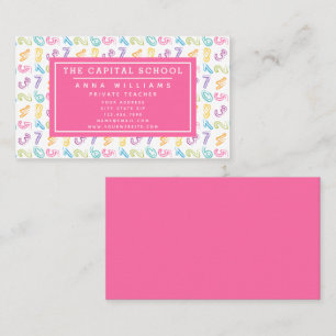 Carte De Visite Motif des numéros de menu - Enseignant en mathémat