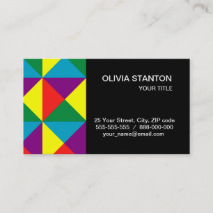 Carte De Visite Motif des triangles couleur