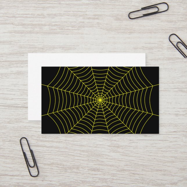 Carte De Visite Motif d'Halloween noir et jaune (Devant/Arrière en situation)