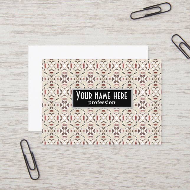 Carte De Visite Motif d'horloge abstrait rétro (Devant/Arrière en situation)