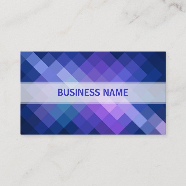 Carte De Visite Motif Diamant bleu rétro (Devant)