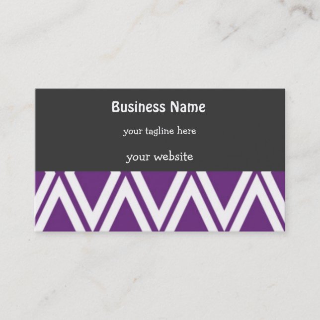 Carte De Visite Motif diamant violet et blanc (Devant)