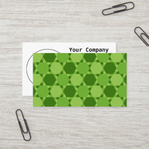 Carte De Visite Motif d'illusion optique à six points Green Star