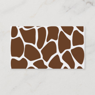 Carte De Visite Motif d'impression de girafe dans Brown foncé