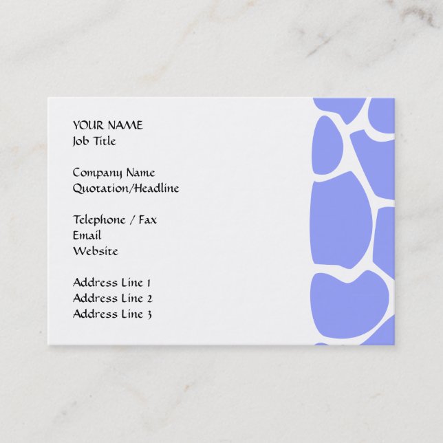 Carte De Visite Motif d'impression de girafe dans le bleu de ciel (Devant)