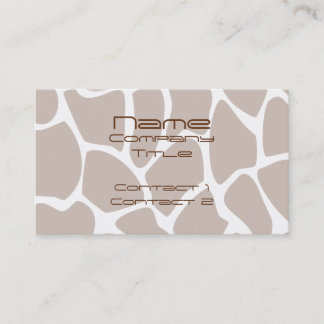 Carte De Visite Motif d'impression de girafe en Brown