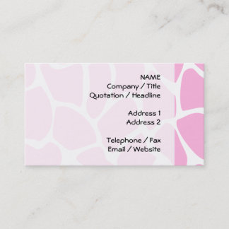 Carte De Visite Motif d'impression de girafe en rose de bonbons.