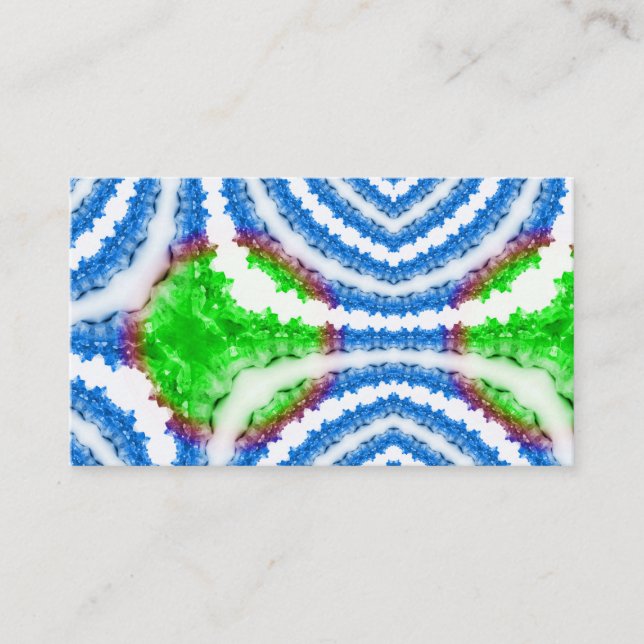 Carte De Visite Motif d'impression numérique Blue Tie Dye Crystal  (Devant)