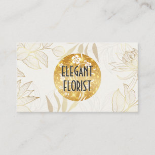 Carte De Visite Motif d'oeuvres Gold Line   Modèle floral