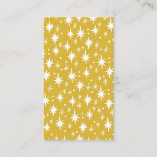 Carte De Visite Motif d'or Starry Night Mustard Élégant