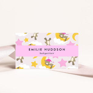 Carte De Visite Motif D'Ours, Babysitter, Garderie, Garde D'Enfant