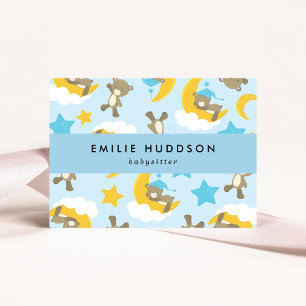 Carte De Visite Motif D'Ours, Babysitter, Garderie, Garde D'Enfant