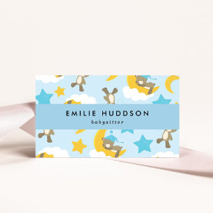 Carte De Visite Motif D'Ours, Babysitter, Garderie, Garde D'Enfant