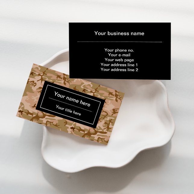 Carte De Visite Motif du Camouflage du désert, Motif militaire, Ar (Créateur téléchargé)