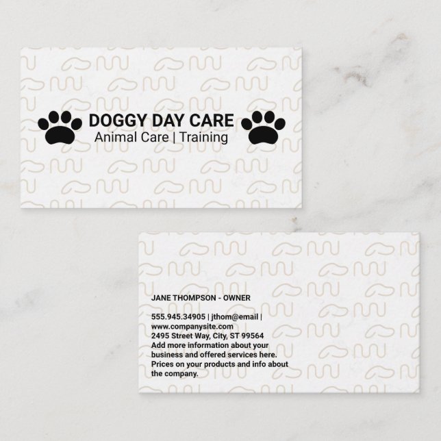 Carte De Visite Motif du logo de chien | Services animaux (Devant / Derrière)
