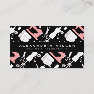 Carte De Visite Motif du stress marin  Blanc noir et rose