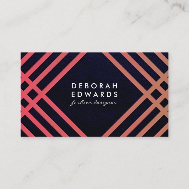 Carte De Visite Motif élégant avec texture moderne (Devant)